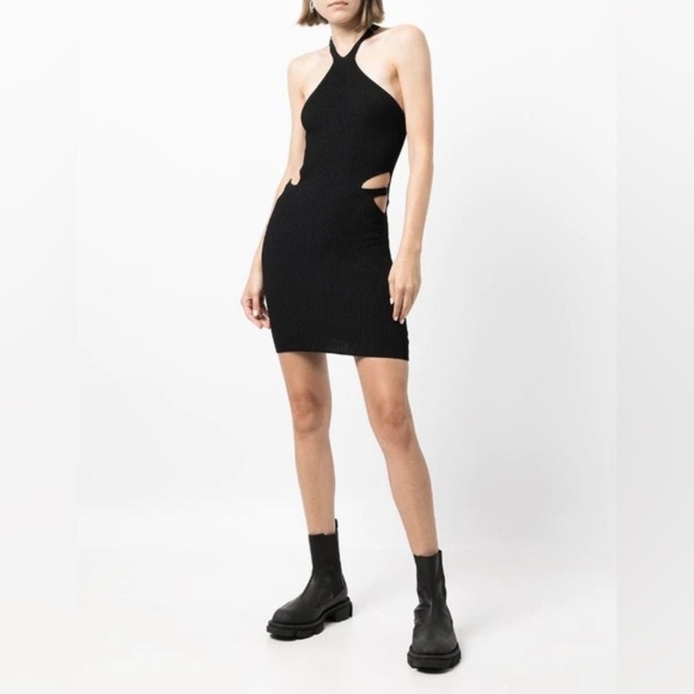 Dion Lee Lustrate Fork Black Mini Dress